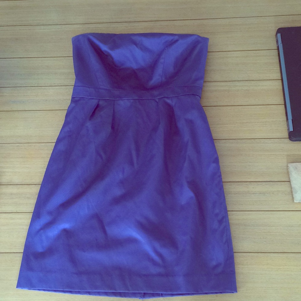 Purple strapless dress